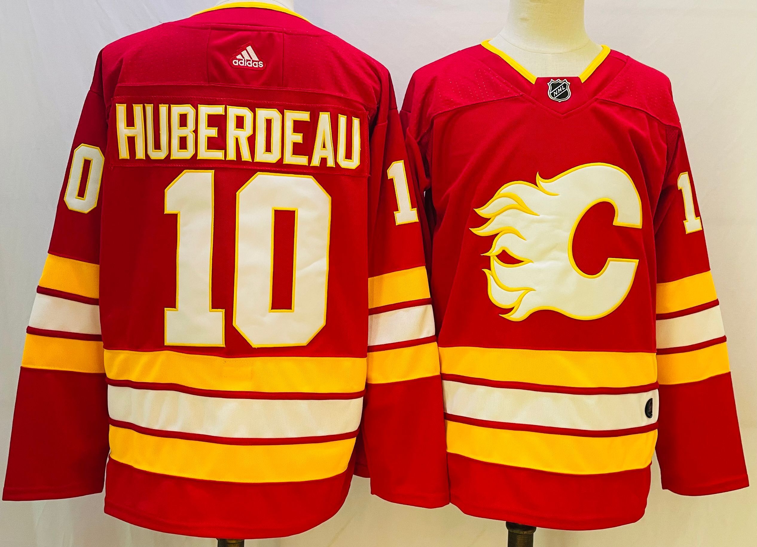 Men Calgary Flames #10 Huberdeau Red Throwback 2022 Adidas NHL Jersey
